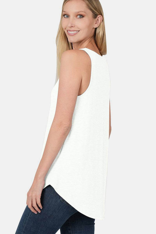 Zenana Round Neck Curved Hem Tank - Shop Style & More | Fresh Looks, Everyday Deals & Free Shipping