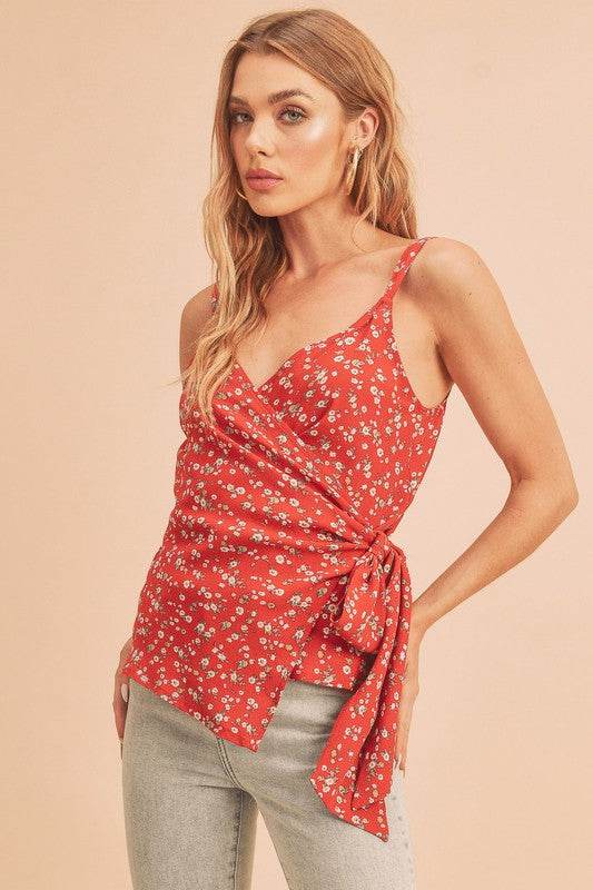 Aemi + Co Ditsy Floral Surplice Adjustable Straps Cami - Shop Style & More | Fresh Looks, Everyday Deals & Free Shipping