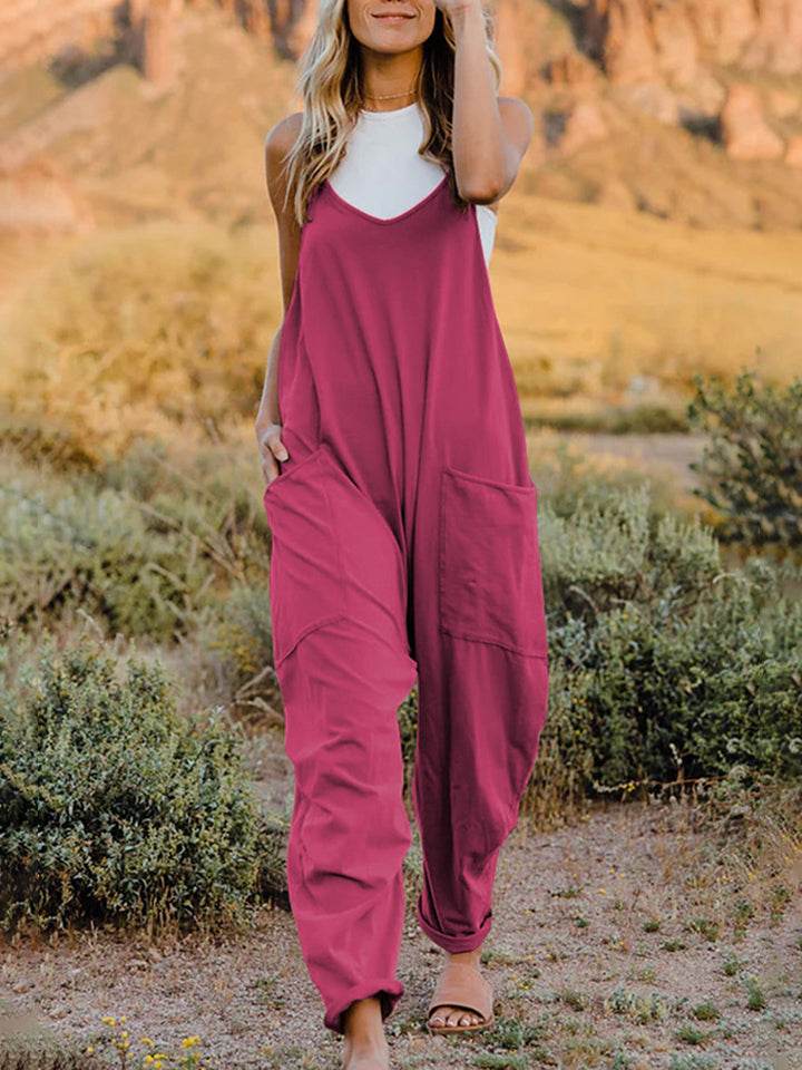 Double Take Full Size Sleeveless V-Neck Pocketed Jumpsuit - Shop Style & More | Fresh Looks, Everyday Deals & Free Shipping