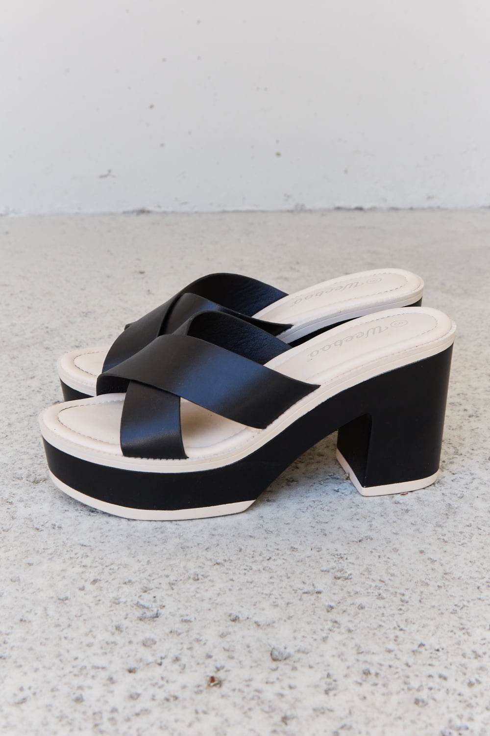Weeboo Cherish The Moments Contrast Platform Sandals in Black - Shop Style & More | Fresh Looks, Everyday Deals & Free Shipping