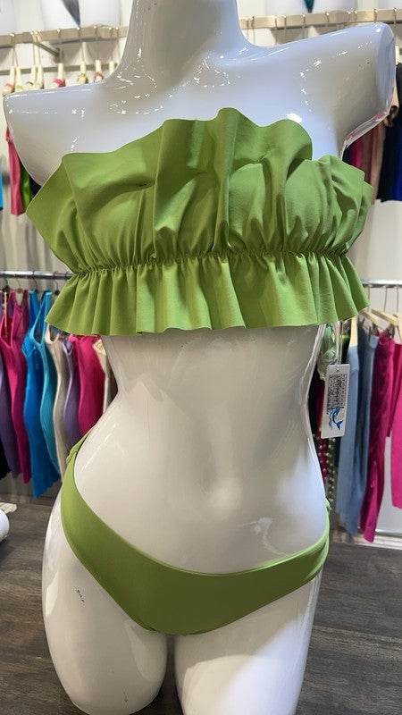 TWO PIECE TUBE TOP WITH RUCHED RUFFLE BIKINI - Shop Style & More | Fresh Looks, Everyday Deals & Free Shipping