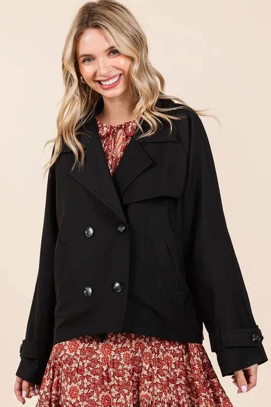 Mittoshop Double Breasted Long Sleeve Trench Coat Jacket - Shop Style & More | Fresh Looks, Everyday Deals & Free Shipping