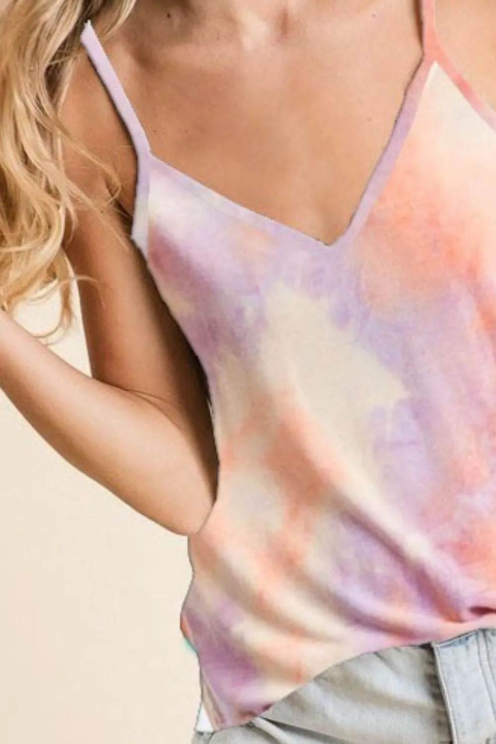 BiBi Tie Dye French Terry Knit Sleeveless Top - Shop Style & More | Fresh Looks, Everyday Deals & Free Shipping