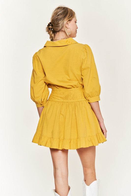 Eyelet detail 3/4 sleeve shortdress PLUS JBJ1091P - Shop Style & More | Fresh Looks, Everyday Deals & Free Shipping