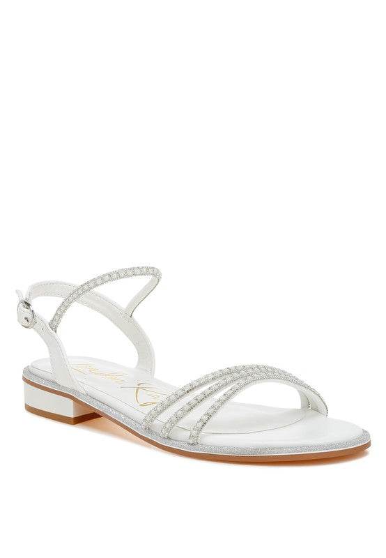 Nobbity Rhinestone Pearl Detail Flat Sandals - Shop Style & More | Fresh Looks, Everyday Deals & Free Shipping