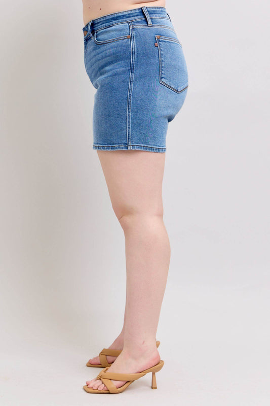 Judy Blue Full Size 2 Button Denim Shorts with Pockets Plus Size - Shop Style & More | Fresh Looks, Everyday Deals & Free Shipping
