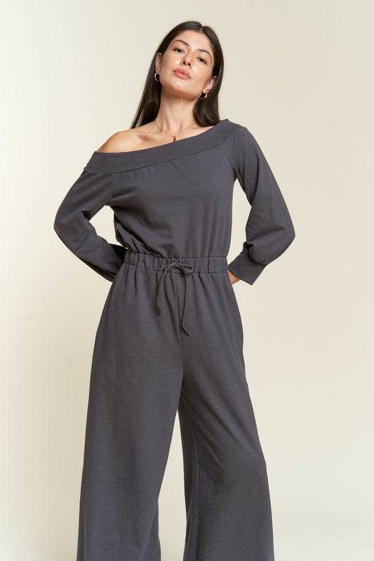 ONE SHOULDER TERRY JUMPSUIT - Shop Style & More | Fresh Looks, Everyday Deals & Free Shipping