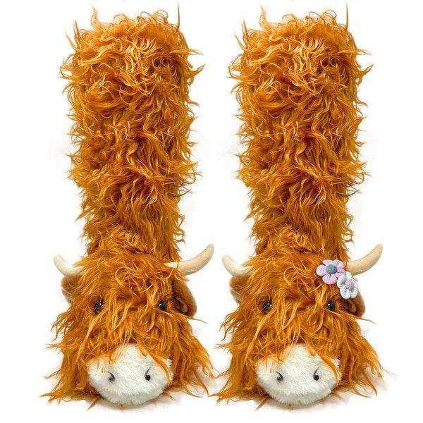 Highland Cattel - Kids' Plush Animal Slipper Socks - Shop Style & More | Fresh Looks, Everyday Deals & Free Shipping