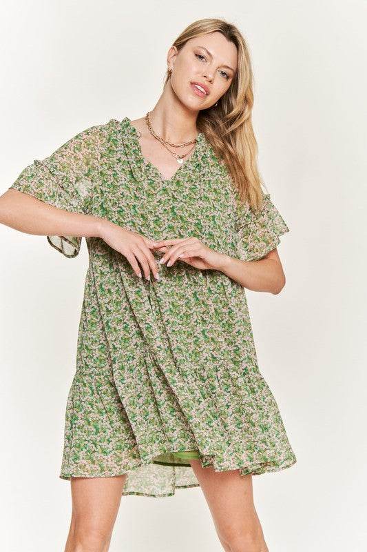Floral print v-neck mini dress - Shop Style & More | Fresh Looks, Everyday Deals & Free Shipping