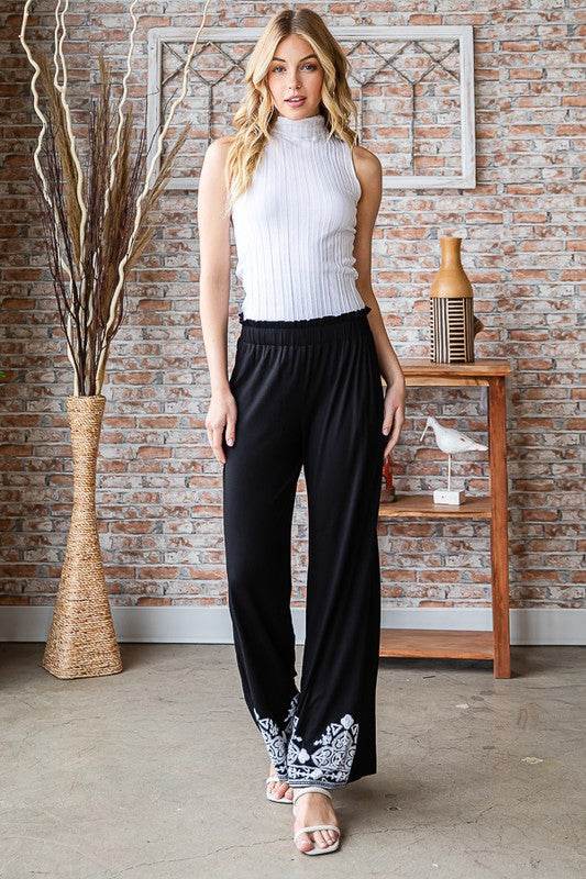 Heimish Full Size Solid Damask Casual Pants Plus Size - Shop Style & More | Fresh Looks, Everyday Deals & Free Shipping