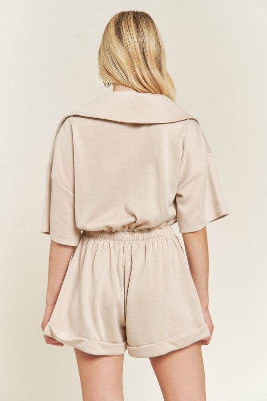 TERRY ZIP FRONT ROMPER - Shop Style & More | Fresh Looks, Everyday Deals & Free Shipping