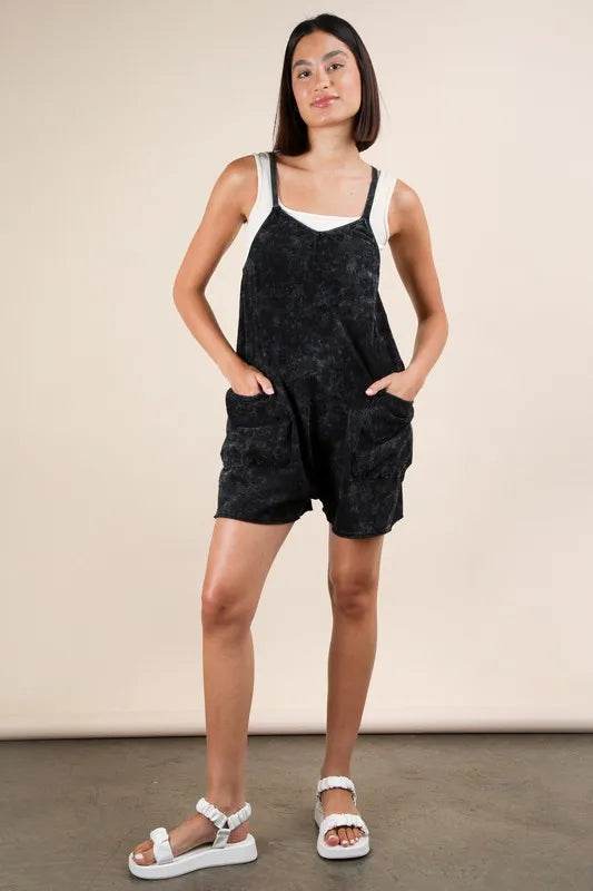 VERY J Plus Size Mineral Washed Sleeveless Knit Romper - Shop Style & More | Fresh Looks, Everyday Deals & Free Shipping