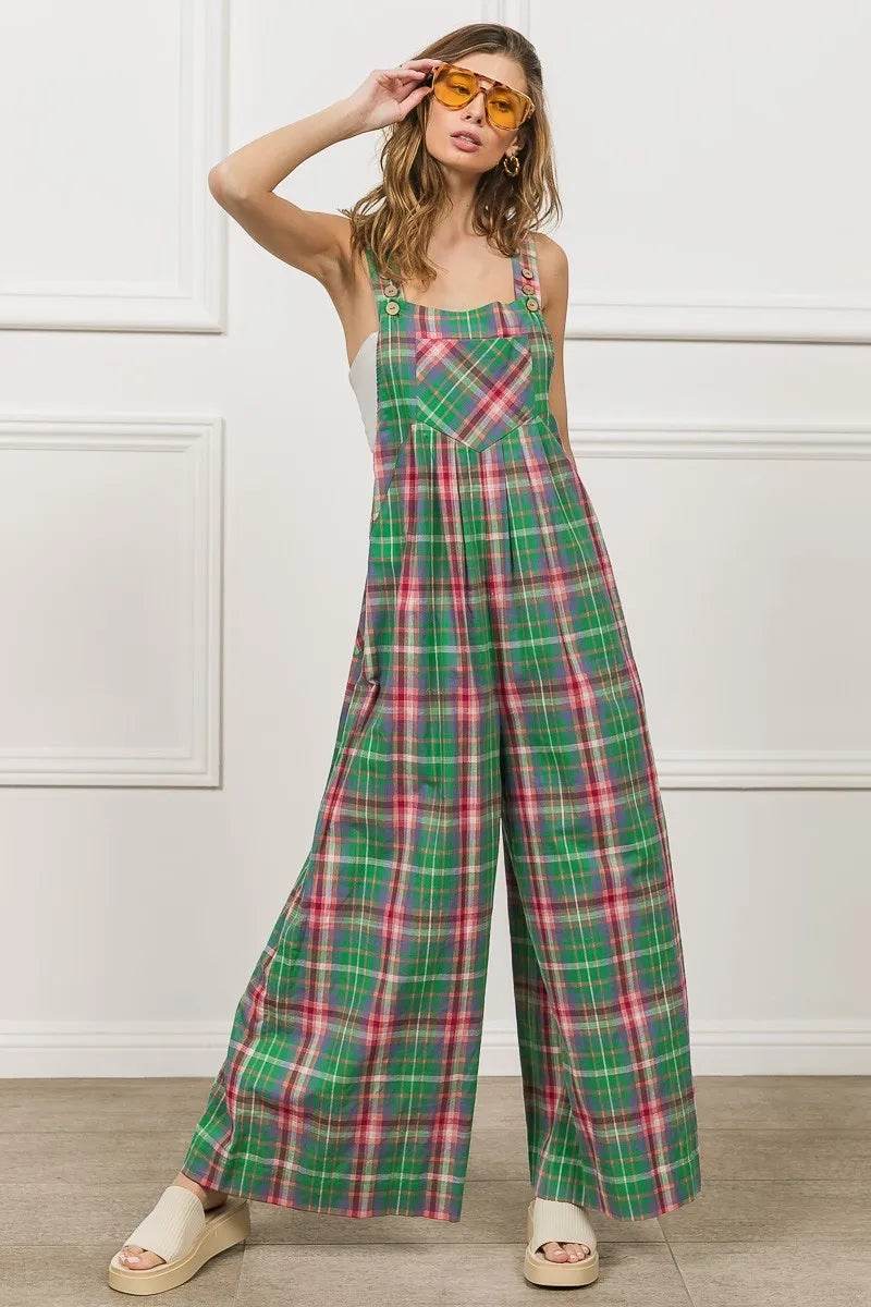 BiBi Multi Color Check Plaid Overall - Shop Style & More | Fresh Looks, Everyday Deals & Free Shipping