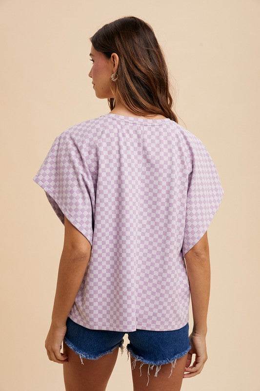Annie Wear Checkered Round Neck Short Sleeve T-Shirt - Shop Style & More | Fresh Looks, Everyday Deals & Free Shipping