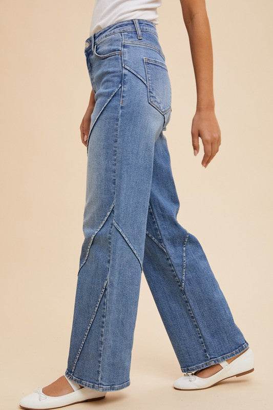 Annie Wear Decorative Seams Wide Leg Jeans - Shop Style & More | Fresh Looks, Everyday Deals & Free Shipping