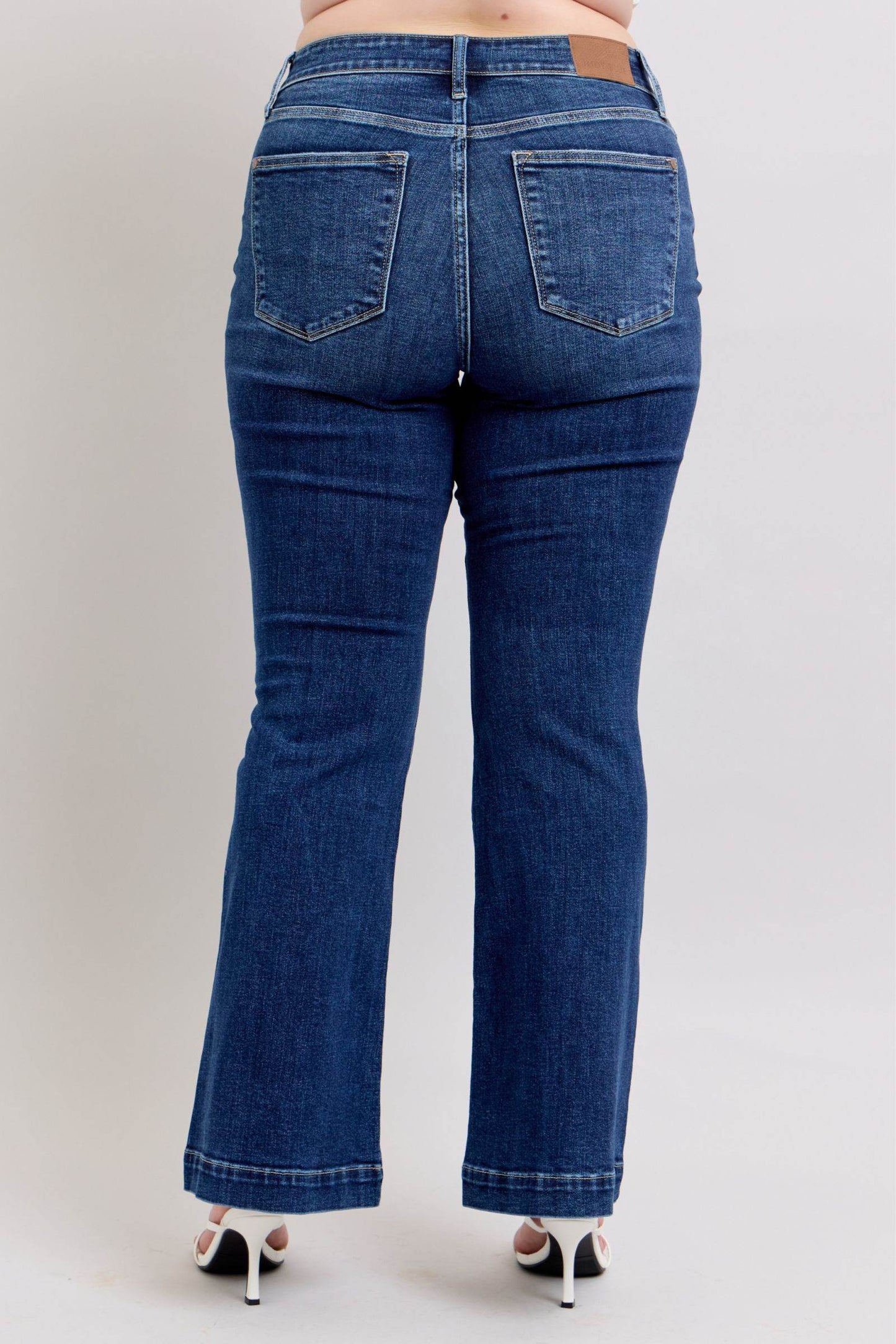 Judy Blue Full Size High Rise Flare Jeans with Pockets Plus Size - Shop Style & More | Fresh Looks, Everyday Deals & Free Shipping