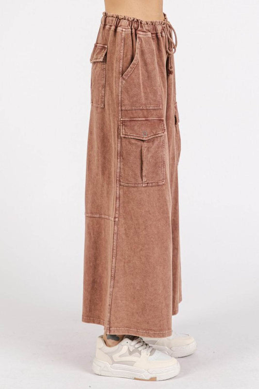 Mittoshop French Terry Cargo Wide Leg Pants - Shop Style & More | Fresh Looks, Everyday Deals & Free Shipping