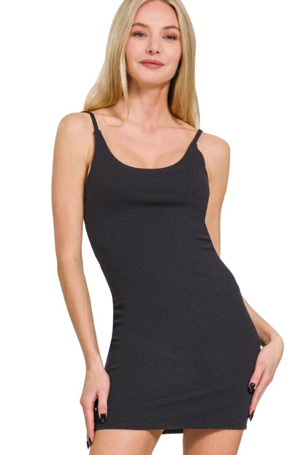 Zenana Ponte Spaghetti Strap Bodycon Mini Dress - Shop Style & More | Fresh Looks, Everyday Deals & Free Shipping