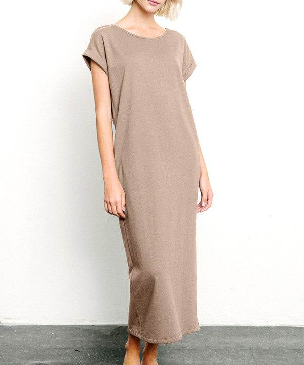BRUSHED ORGANIC HEMP Side Slit Maxi Dress - Shop Style & More | Fresh Looks, Everyday Deals & Free Shipping