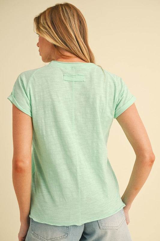 Aemi + Co Lettuce Edge Round Neck Short Sleeve T-Shirt - Shop Style & More | Fresh Looks, Everyday Deals & Free Shipping