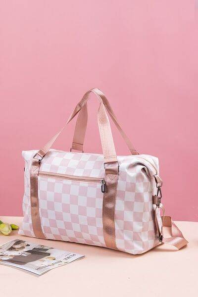 Zenana Checkered Multi-Pocket Travel Bag - Shop Style & More | Fresh Looks, Everyday Deals & Free Shipping