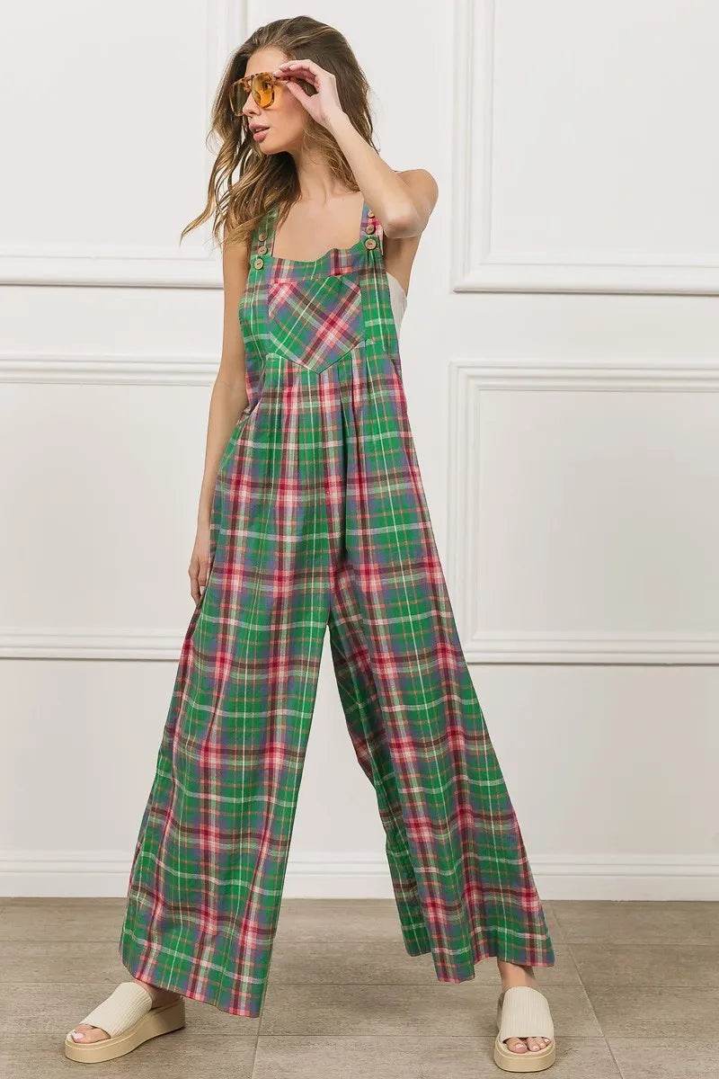 BiBi Multi Color Check Plaid Overall - Shop Style & More | Fresh Looks, Everyday Deals & Free Shipping