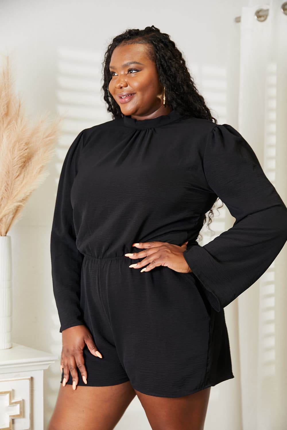 Culture Code Full Size Open Back Romper with Pockets - Shop Style & More | Fresh Looks, Everyday Deals & Free Shipping