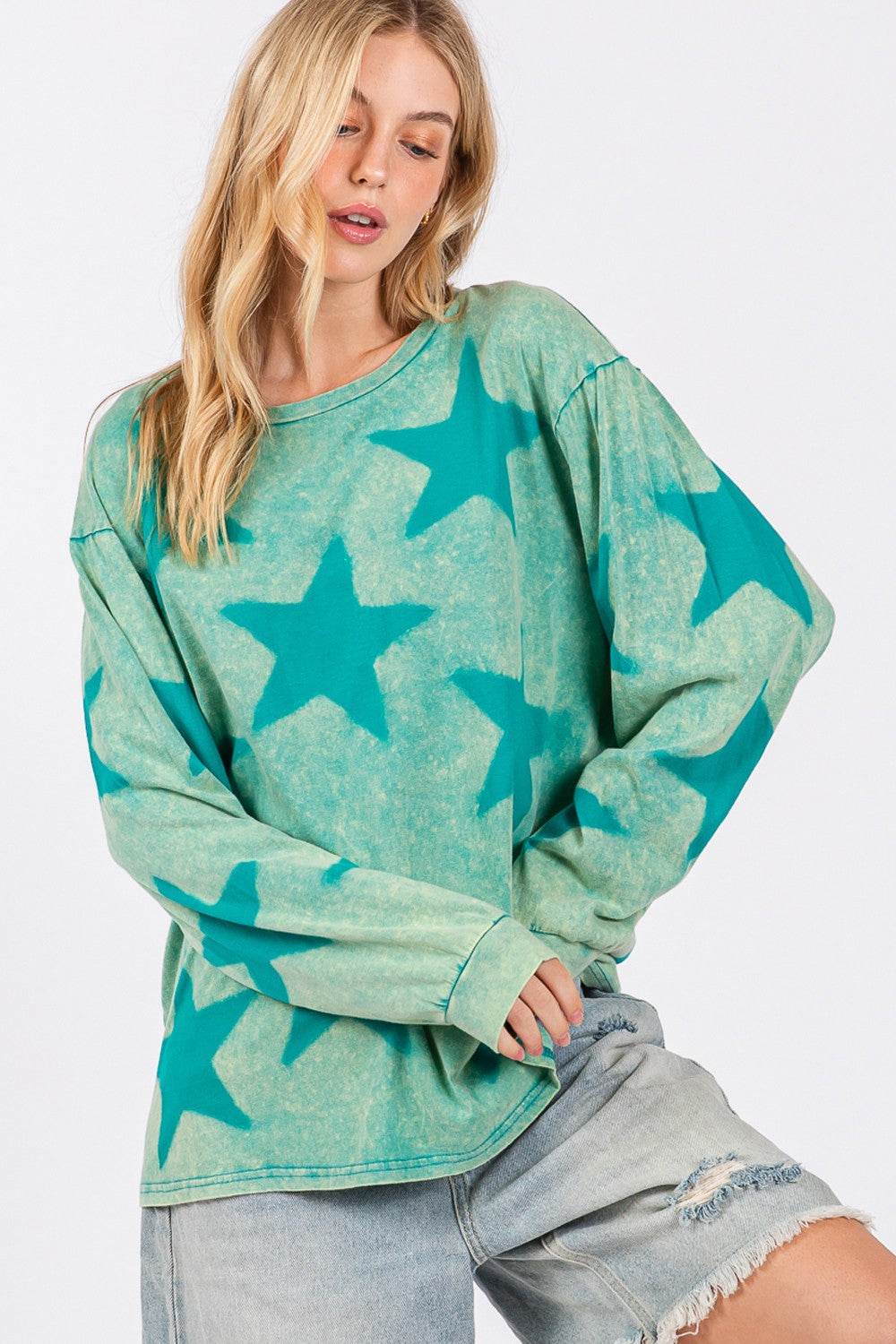 SAGE + FIG Mineral Wash Star Pattern T-Shirt - Shop Style & More | Fresh Looks, Everyday Deals & Free Shipping