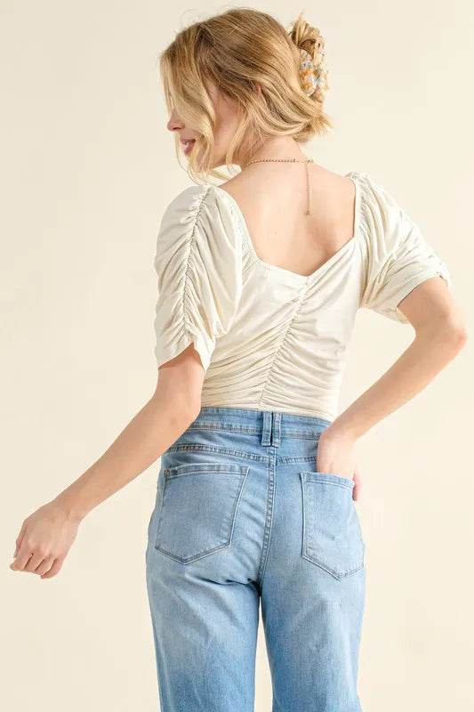 And The Why Buttery Soft Ruched Detailed Jersey Bodysuit - Shop Style & More | Fresh Looks, Everyday Deals & Free Shipping