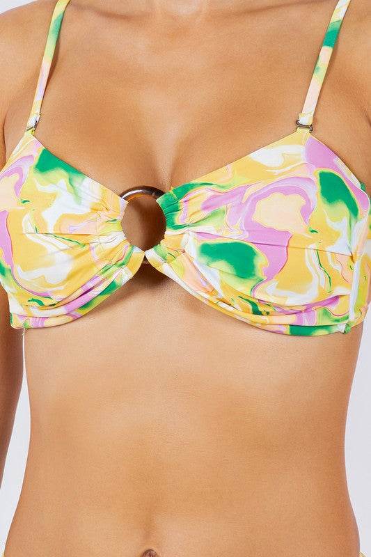 TWO PIECE FLORAL PRINTS O RING BIKINI - Shop Style & More | Fresh Looks, Everyday Deals & Free Shipping