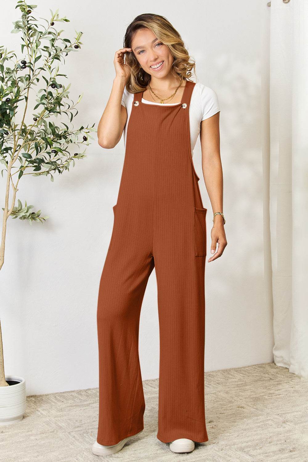 Double Take Full Size Wide Strap Overall with Pockets - Shop Style & More | Fresh Looks, Everyday Deals & Free Shipping