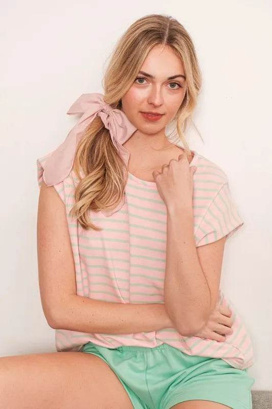 Lime 'N' Chili Striped Muscle Sleeve Top - Shop Style & More | Fresh Looks, Everyday Deals & Free Shipping