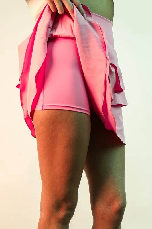 VERY J Riffled Tiered Layers Activewear Skirt with Shorts - Shop Style & More | Fresh Looks, Everyday Deals & Free Shipping