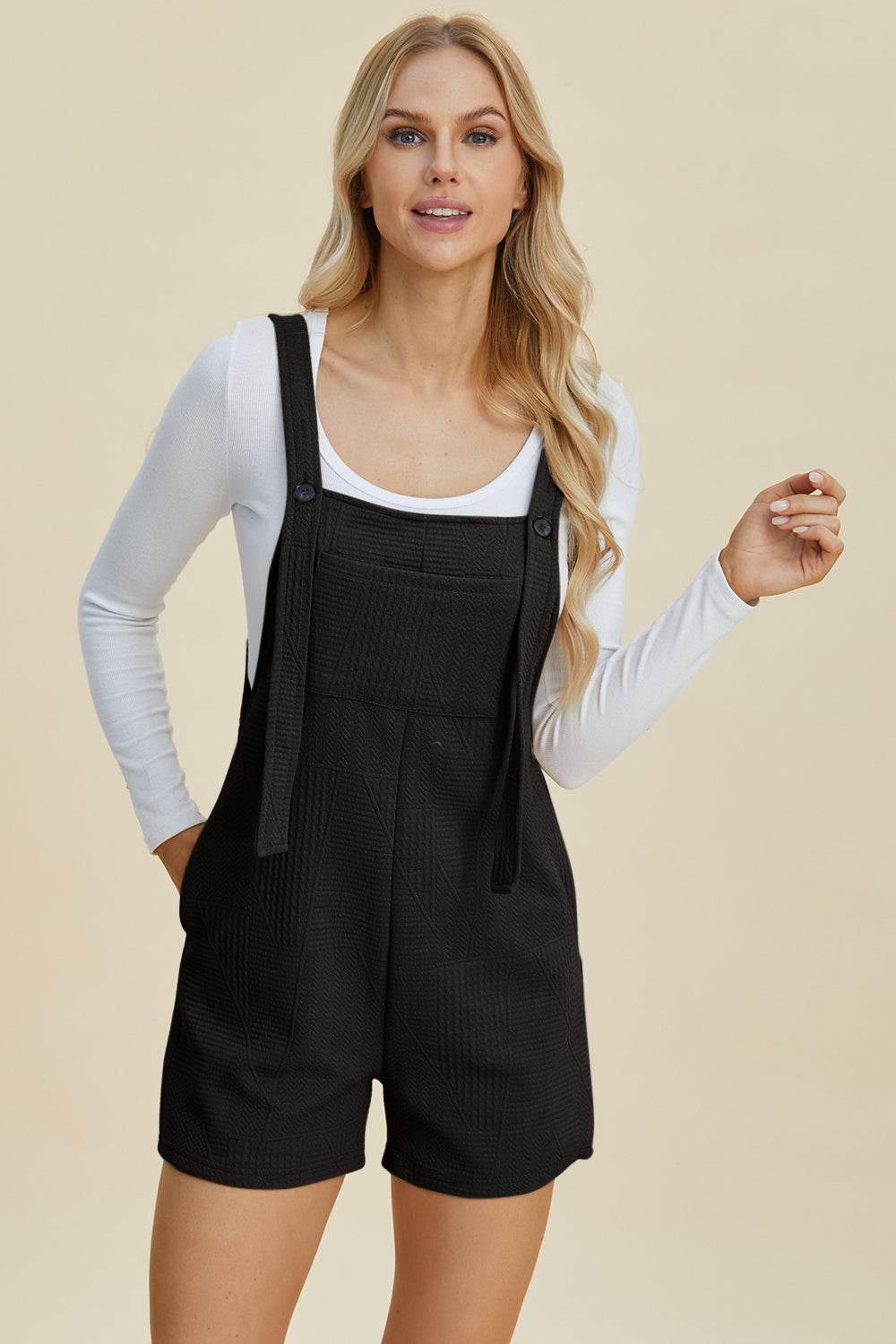 Double Take Full Size Texture Sleeveless Romper - Shop Style & More | Fresh Looks, Everyday Deals & Free Shipping