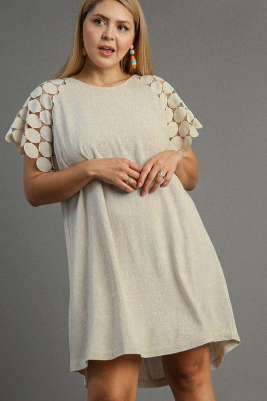 Umgee Full Size Round Neck Mini Dress Plus Size - Shop Style & More | Fresh Looks, Everyday Deals & Free Shipping