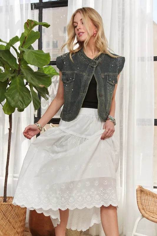 ADORA Sleeveless Button Down Denim Jacket - Shop Style & More | Fresh Looks, Everyday Deals & Free Shipping