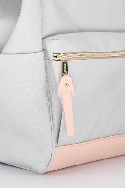 Himawari Contrast Waterproof Canvas Backpack Bag with Side Pockets - Shop Style & More | Fresh Looks, Everyday Deals & Free Shipping