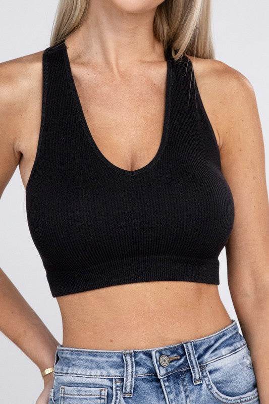 Ribbed Cropped Racerback Tank Top - Shop Style & More | Fresh Looks, Everyday Deals & Free Shipping