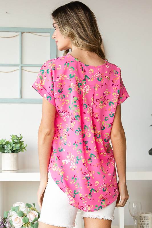 Heimish Full Size Animal print V-Neck Short Sleeve T-Shirt Plus Size - Shop Style & More | Fresh Looks, Everyday Deals & Free Shipping