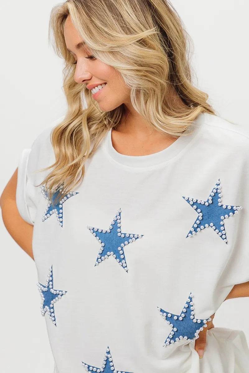 BiBi Fourth Of July Terry T-Shirt - Shop Style & More | Fresh Looks, Everyday Deals & Free Shipping