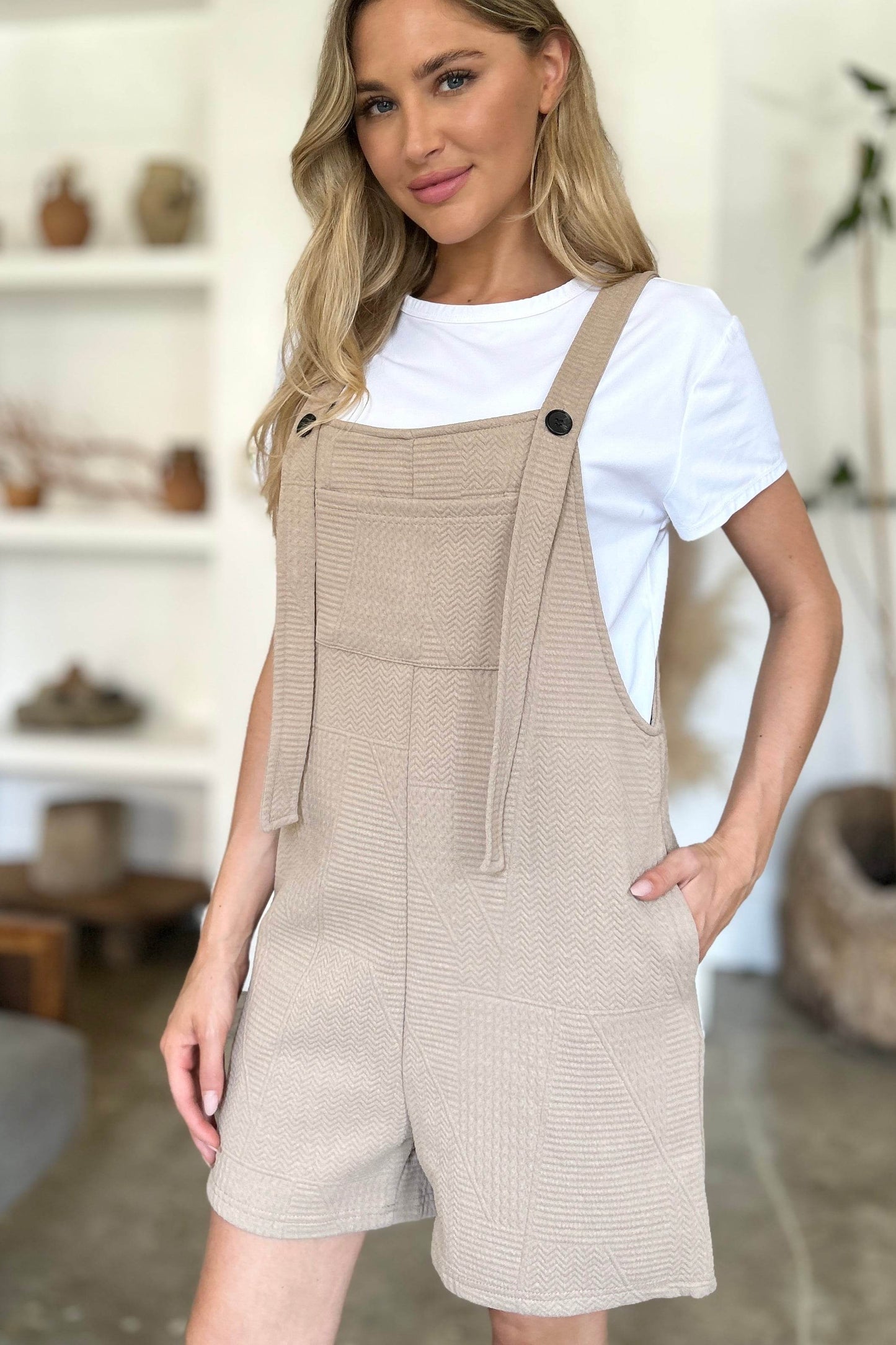 Double Take Full Size Texture Sleeveless Romper - Shop Style & More | Fresh Looks, Everyday Deals & Free Shipping