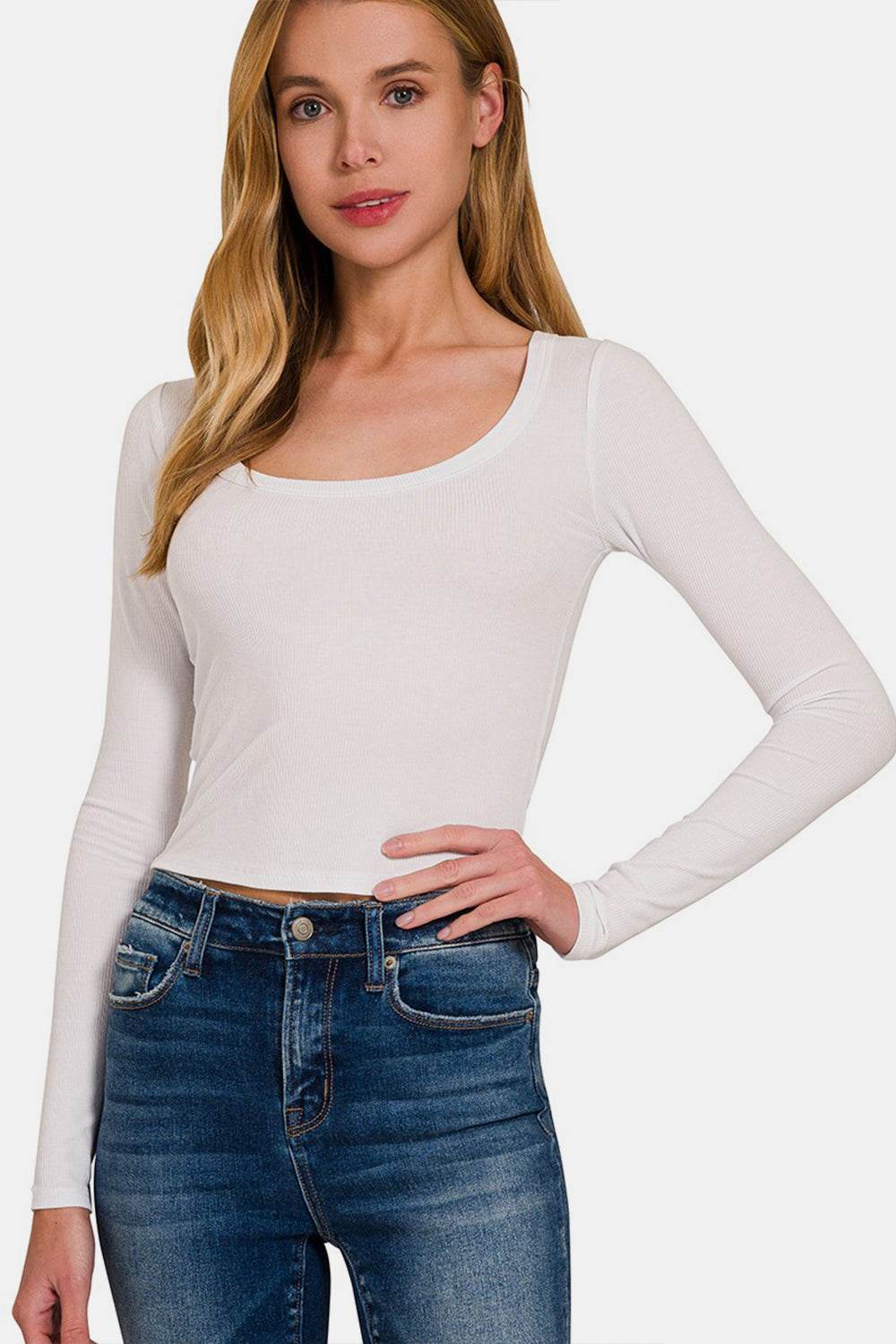 Zenana Scoop Neck Long Sleeve T-Shirt - Shop Style & More | Fresh Looks, Everyday Deals & Free Shipping