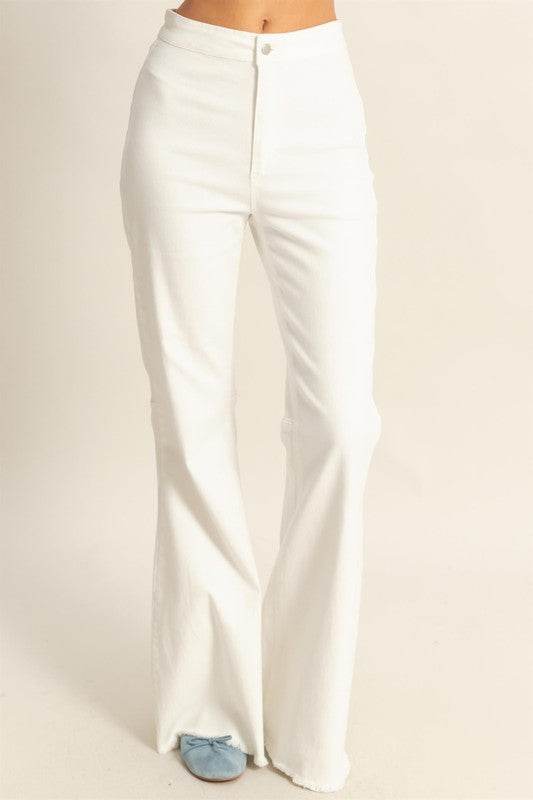 HYFVE Raw Hem High-Waist Washed Flared Jeans - Shop Style & More | Fresh Looks, Everyday Deals & Free Shipping