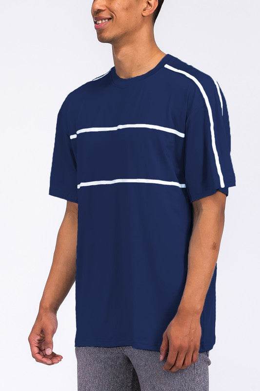 ROUND NECK TAPE STRIPE TSHIRT - Shop Style & More | Fresh Looks, Everyday Deals & Free Shipping