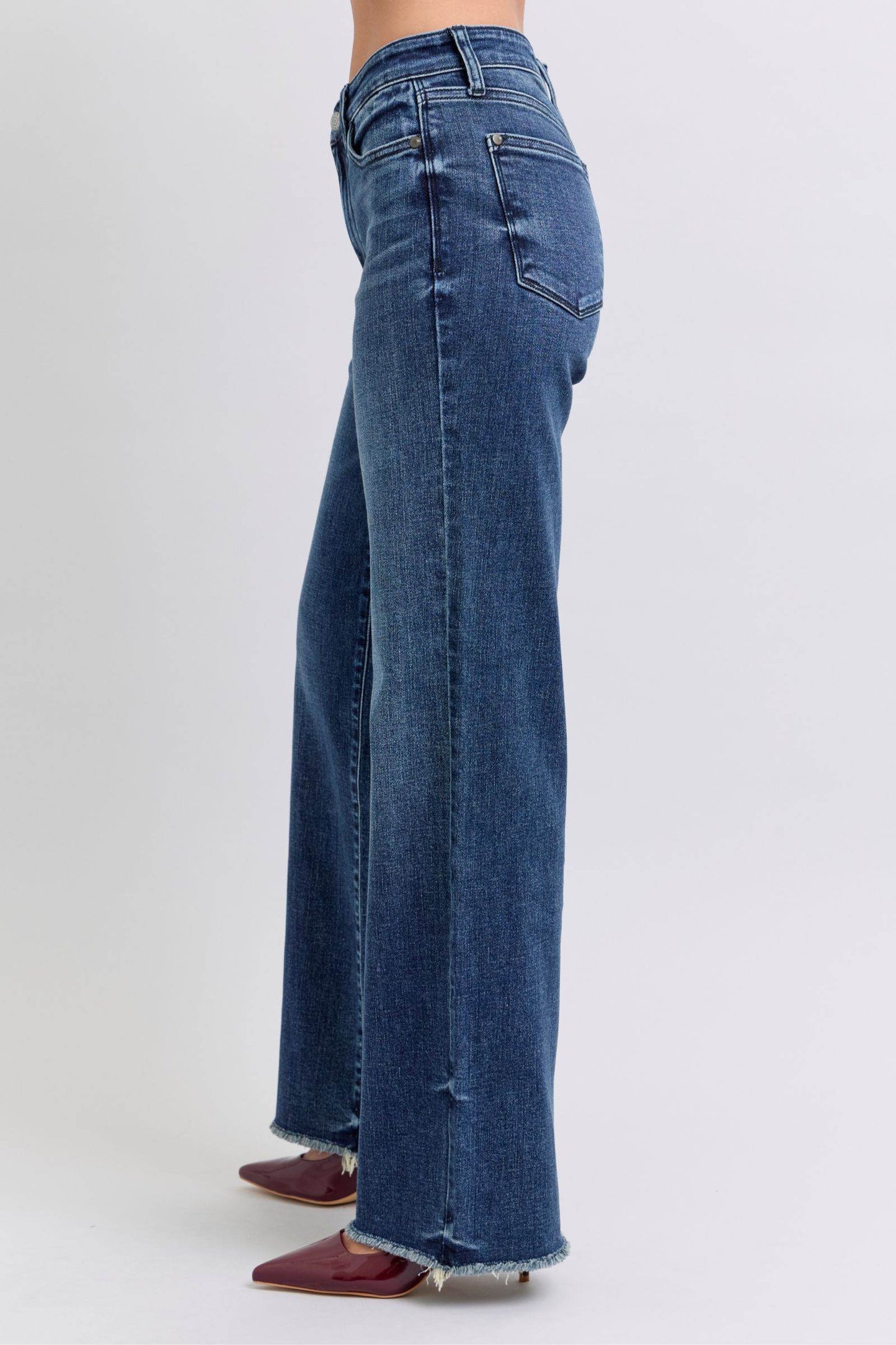 Judy Blue Full Size Raw Hem Mid Rise Jeans - Shop Style & More | Fresh Looks, Everyday Deals & Free Shipping