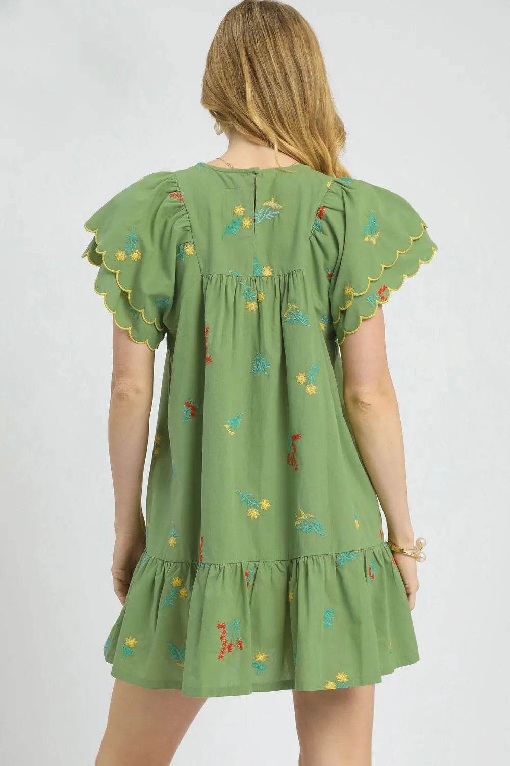 Umgee Floral Embroidered Short Sleeve Mini Dress - Shop Style & More | Fresh Looks, Everyday Deals & Free Shipping