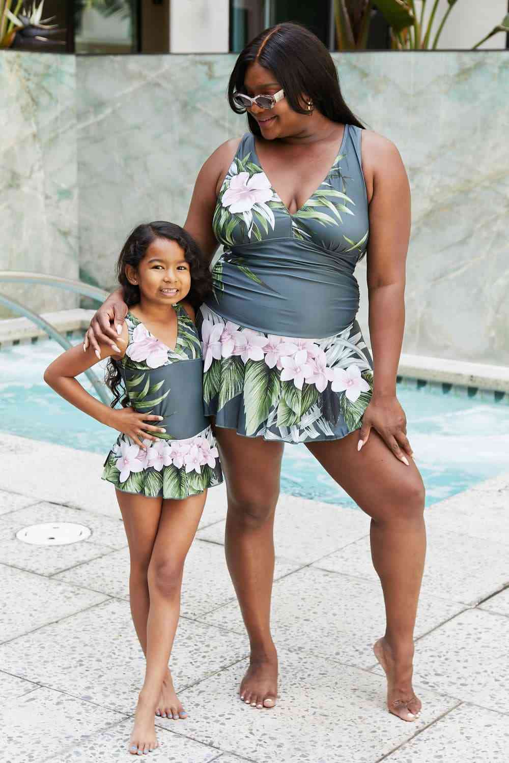 Aloha Forest Swim Dress – Marina West Swim Full Size Clear Waters Aloha Forest One-Piece Swimwear