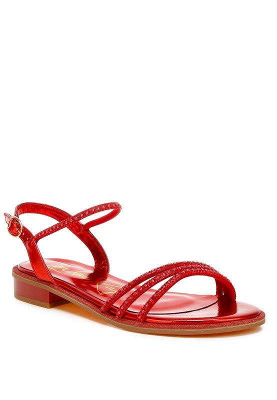 Nobbity Rhinestone Pearl Detail Flat Sandals - Shop Style & More | Fresh Looks, Everyday Deals & Free Shipping