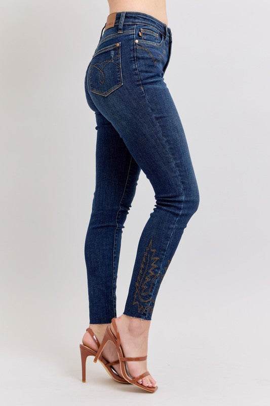 Judy Blue Full Size Embroidered High Rise Skinny Jeans Plus Size - Shop Style & More | Fresh Looks, Everyday Deals & Free Shipping