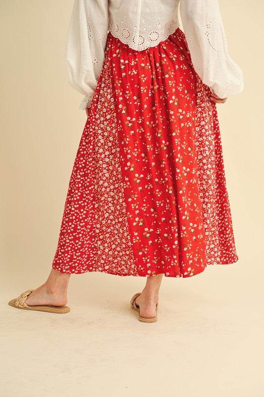 Aemi + Co Floral Elastic Waist Maxi Skirt - Shop Style & More | Fresh Looks, Everyday Deals & Free Shipping